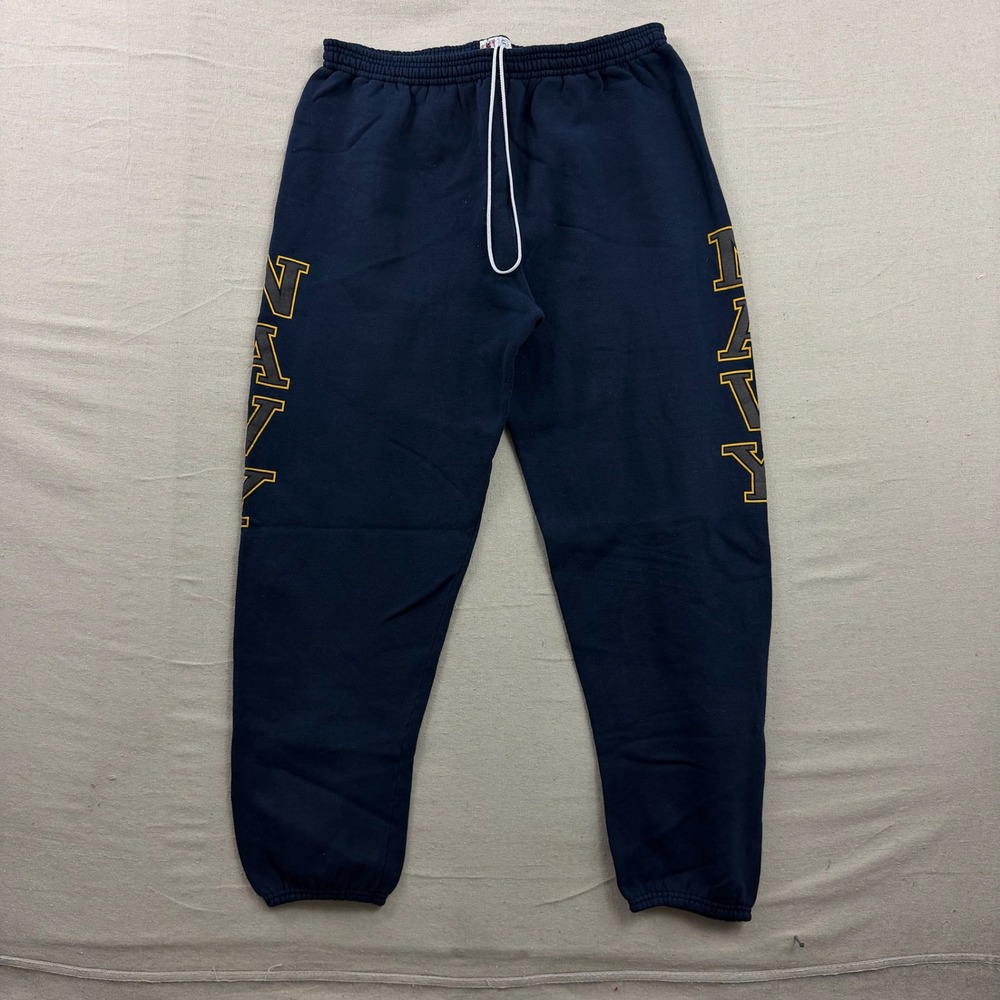 Soffe Sweatpants Mens XL Navy Blue Graphic Leg Military Athletic Joggers